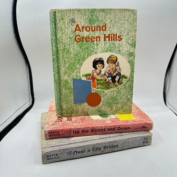 1960s Children’s School Books reading primers x3 Around Green Hills Betts Basic - Picture 2 of 9